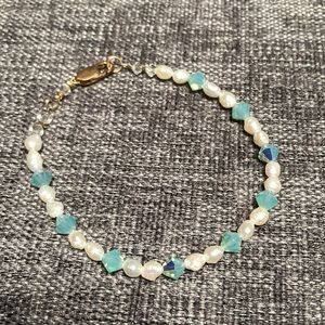 Aquamarine and Pearl Bracelet